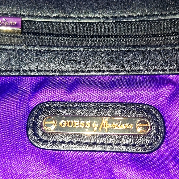 GUESS by Marciano Large black soft Leather Boho Chic Bag purse - Picture 4 of 10